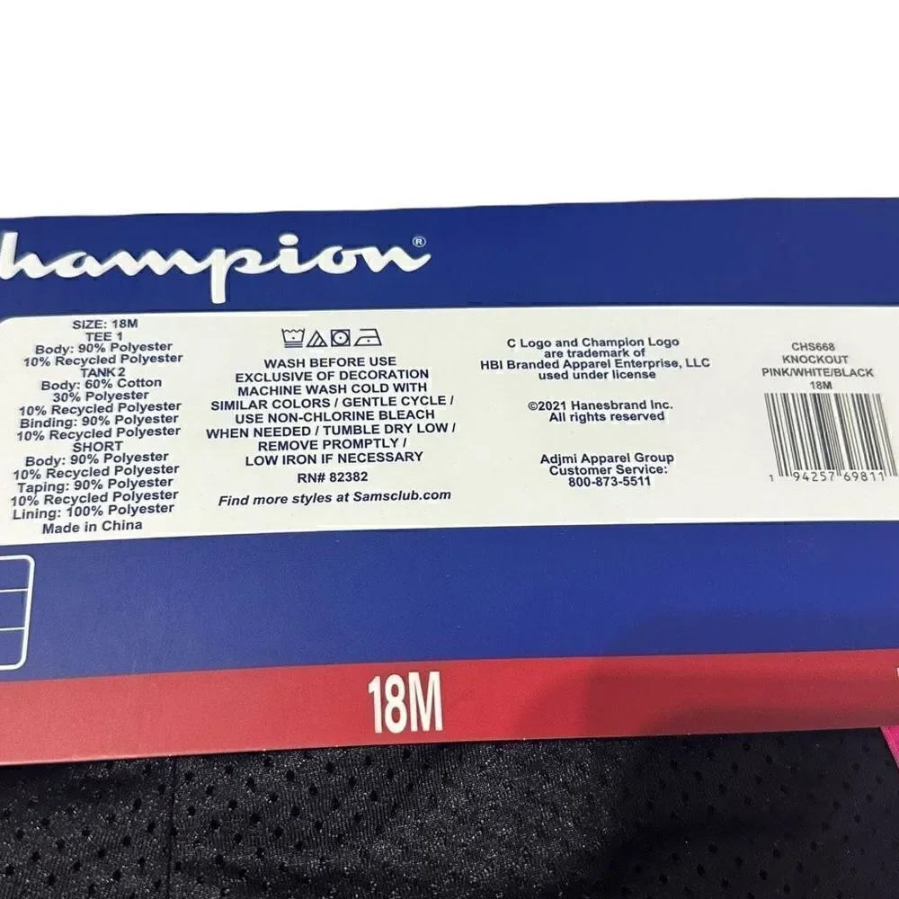 Champion Toddler Girls 3 Piece Active Set Size 18M